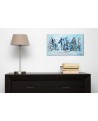 Tableau abstrait bleu "les hommes de glace"