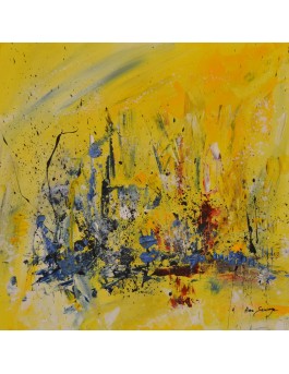 peinture abstraite moderne jaune