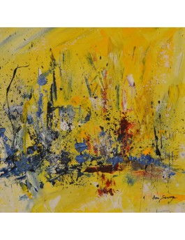 peinture abstraite moderne jaune