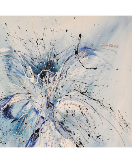 tableau abstrait bleu et blanc