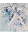 tableau abstrait bleu et blanc