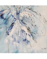 tableau abstrait bleu et blanc