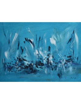 tableau abstrait moderne bleu
