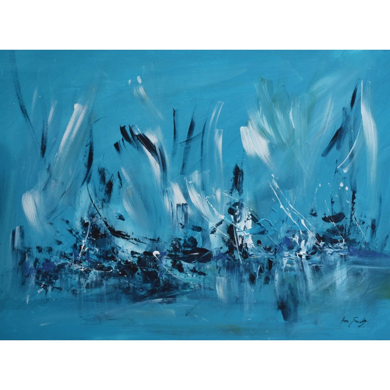 tableau abstrait moderne bleu
