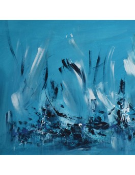 tableau abstrait moderne bleu