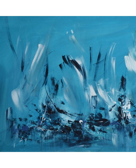 tableau abstrait moderne bleu