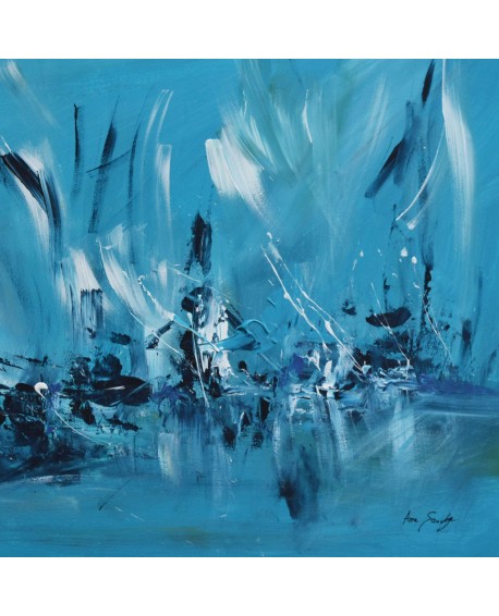 tableau abstrait moderne bleu