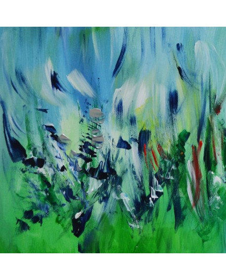 Peinture abstraite bleu vert