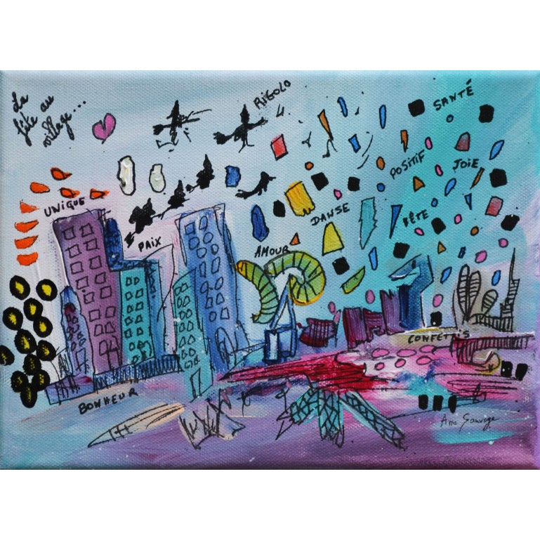 tableau abstrait original et joyeux