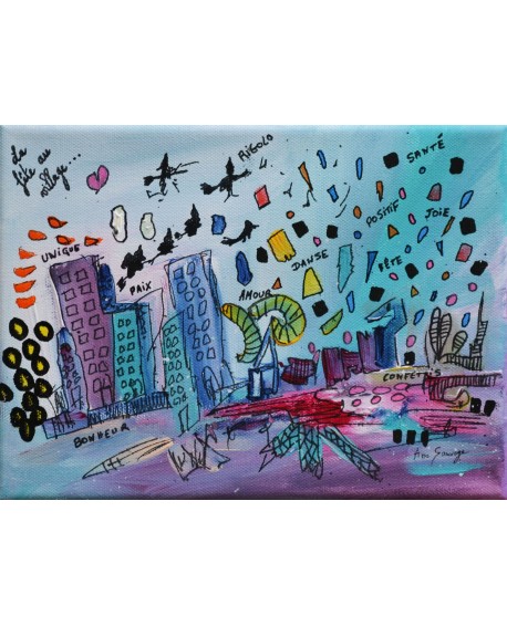 tableau abstrait original et joyeux
