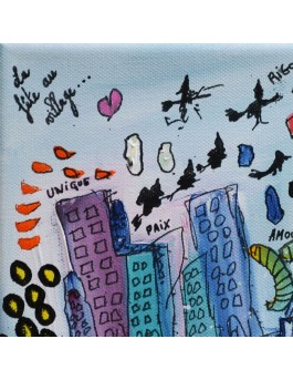 tableau abstrait original et joyeux