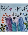 tableau abstrait original et joyeux