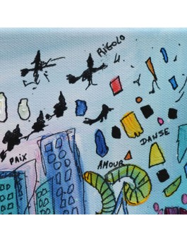 tableau abstrait original et joyeux