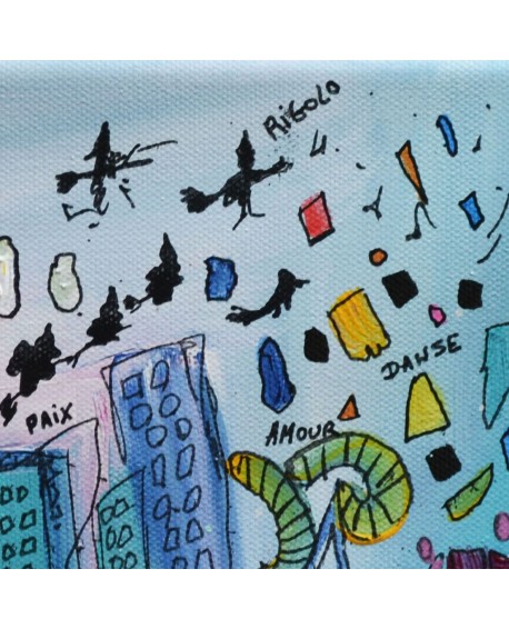 tableau abstrait original et joyeux