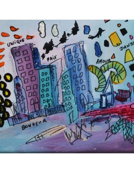tableau abstrait original et joyeux