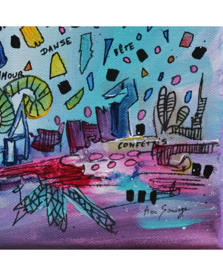 tableau abstrait original et joyeux