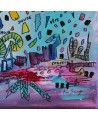 tableau abstrait original et joyeux