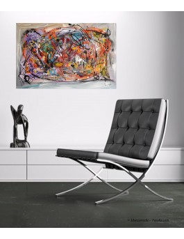 la fête de l'amour - Tableau multicolore moderne
