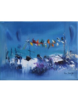 tableau contemporain bleu