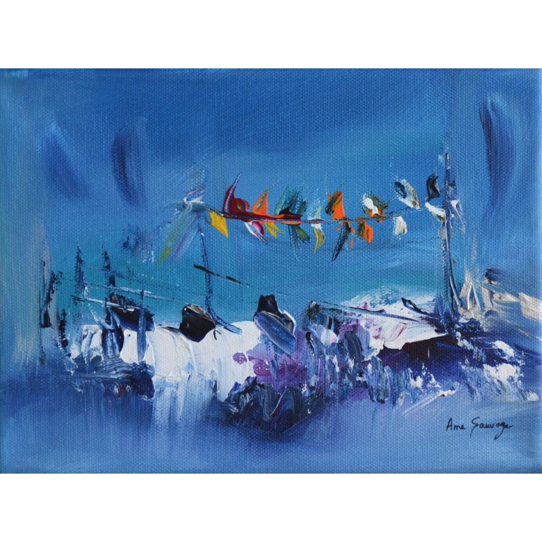 tableau contemporain bleu