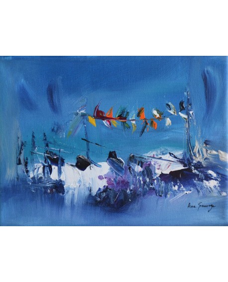 tableau contemporain bleu