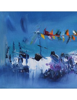 tableau contemporain bleu