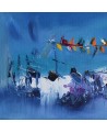 tableau contemporain bleu