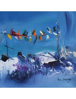 tableau contemporain bleu