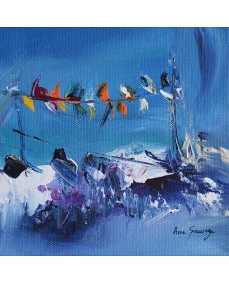tableau contemporain bleu
