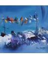 tableau contemporain bleu