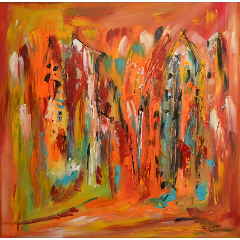 Le royaume multicolore - tableau abstrait