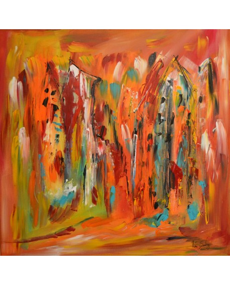 Le royaume multicolore - tableau abstrait