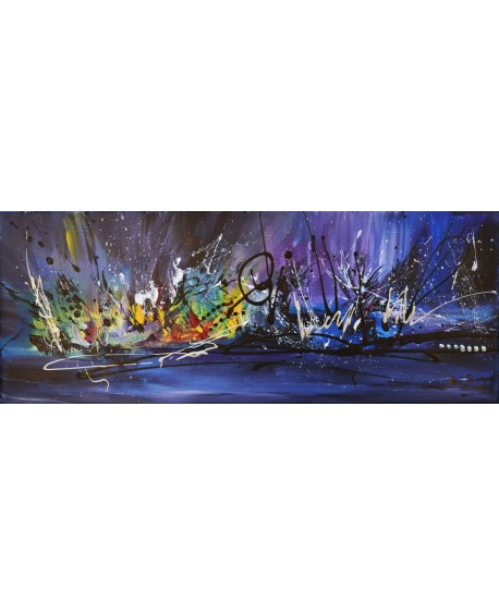 tableau abstrait panoramique violet bleu