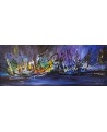 tableau abstrait panoramique violet bleu