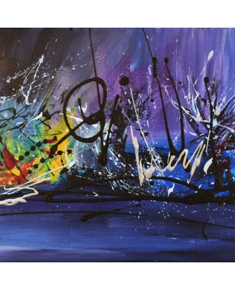 tableau abstrait panoramique violet bleu
