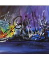 tableau abstrait panoramique violet bleu