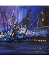 tableau abstrait panoramique violet bleu