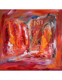 Magma - Tableau abstrait rouge