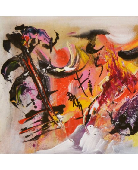 tableau abstrait panoramique multicolore