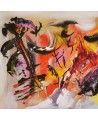 tableau abstrait panoramique multicolore