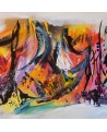 tableau abstrait panoramique multicolore