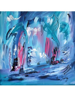 tableau abstrait bleu moderne