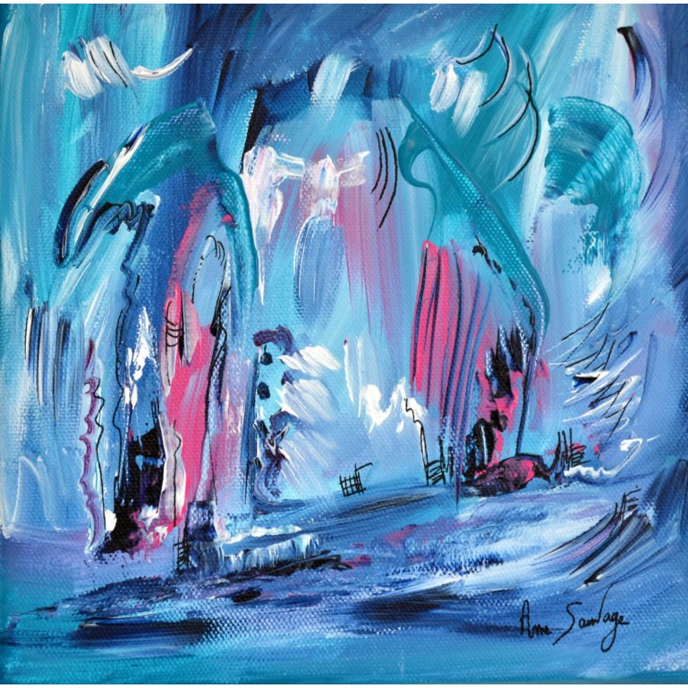 tableau abstrait bleu moderne