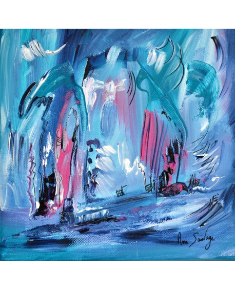 tableau abstrait bleu moderne