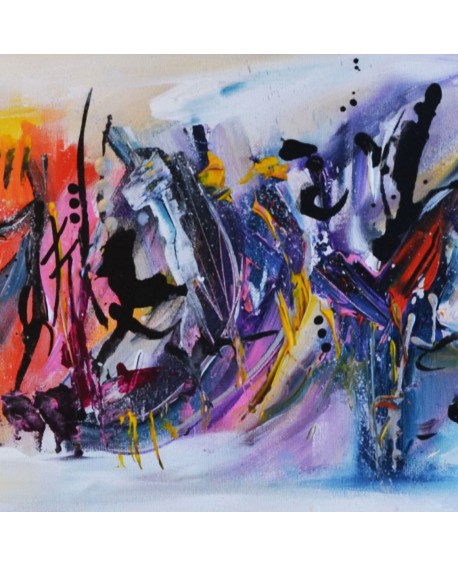 tableau abstrait panoramique multicolore