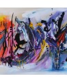 tableau abstrait panoramique multicolore