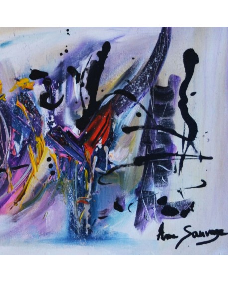tableau abstrait panoramique multicolore