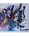 tableau abstrait panoramique multicolore