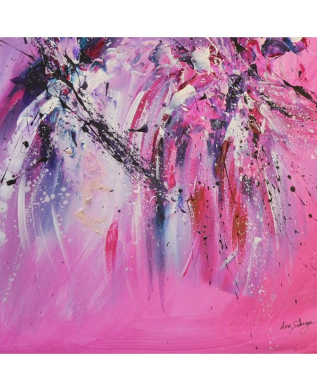 tableau abstrait rose et violet