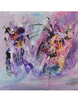 tableau abstrait violet